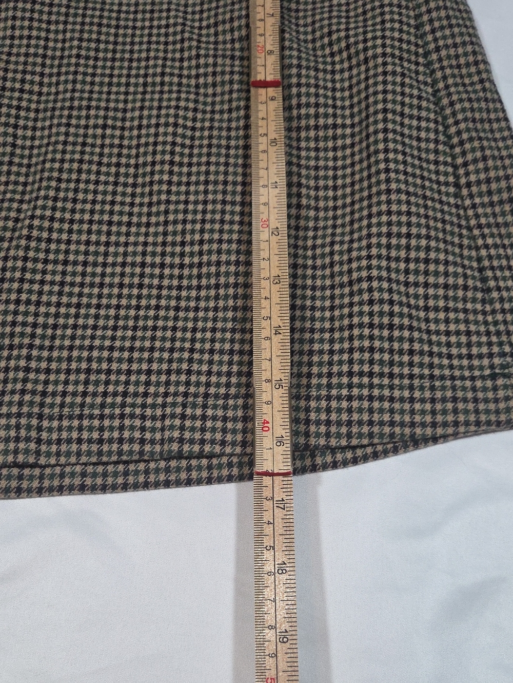 American Eagle tan and brown herringbone mini skirt classic houndstooth Size M - Picture 4 of 5